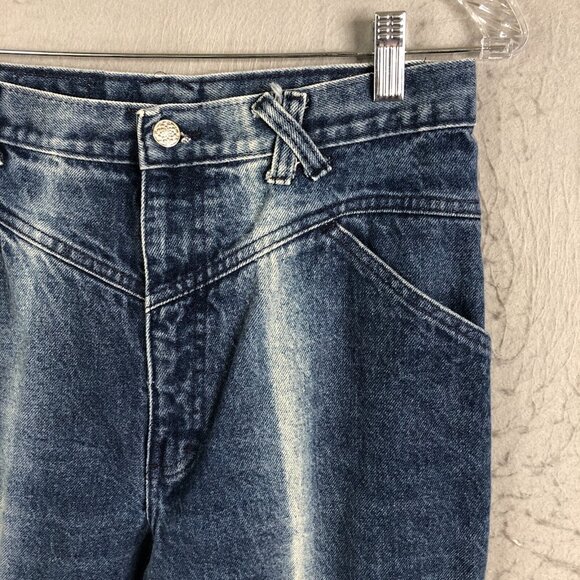 Vintage Jewells Classic Bottoms Jeans Juniors 11 Blue Faded Bareback Western - Picture 9 of 16